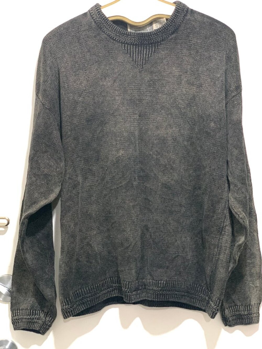 VINTAGE CONCRETE ACID WASH KNIT COTTON BLEND SWEATERS SIZE L